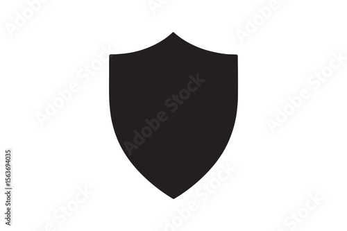 Free Download protective shield silhouette vector art illustration on white background - GFXLoad