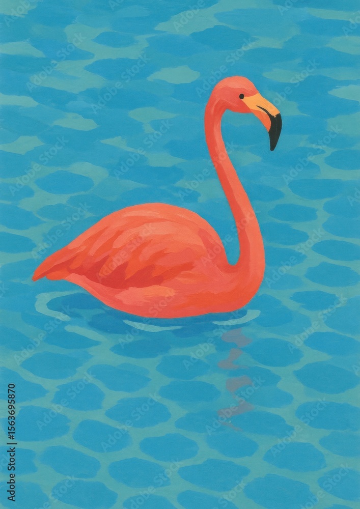 Fototapeta premium Vibrant flamingo in water