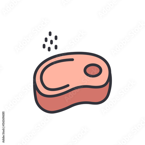 Delicious Steak Piece Illustration With Seasoning For Grilling Time