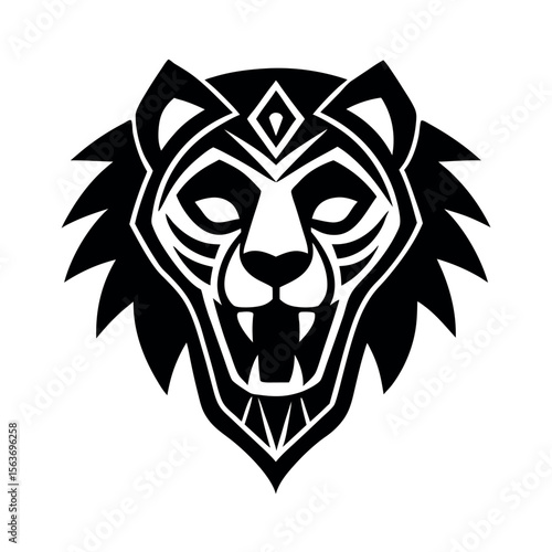 ion skull with ntribal patterns on white