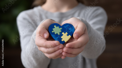 Wallpaper Mural Hands Cradling a Jigsaw Heart for Autism Awareness Torontodigital.ca