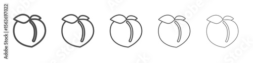 peach icon simple isolated vector sign