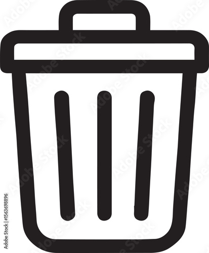 Trash Can Icon Set: Minimalist Garbage, Recycling & Delete Bin Vectors