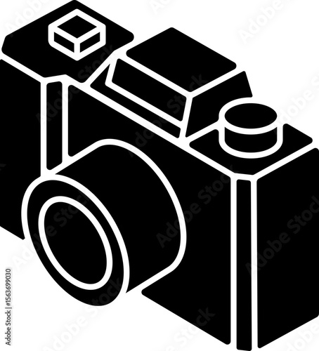 Isometric photo camera isometric illustration.