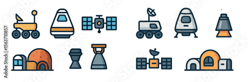 Exploring future space missions with various spacecraft, rovers, and satellites designed for extraterrestrial environments