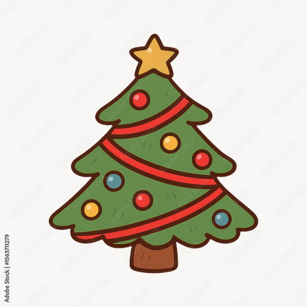Festive Christmas tree illustration Festive Christmas tree illustration