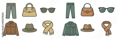 Fashion accessories and clothing items displayed in a stylish arrangement for autumn or winter wear