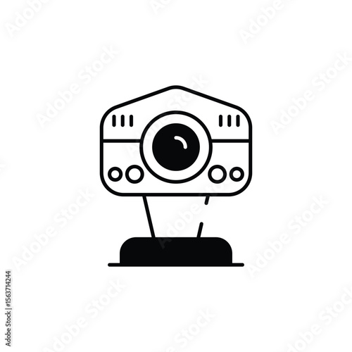 Webcam icon design with white background stock illustration
