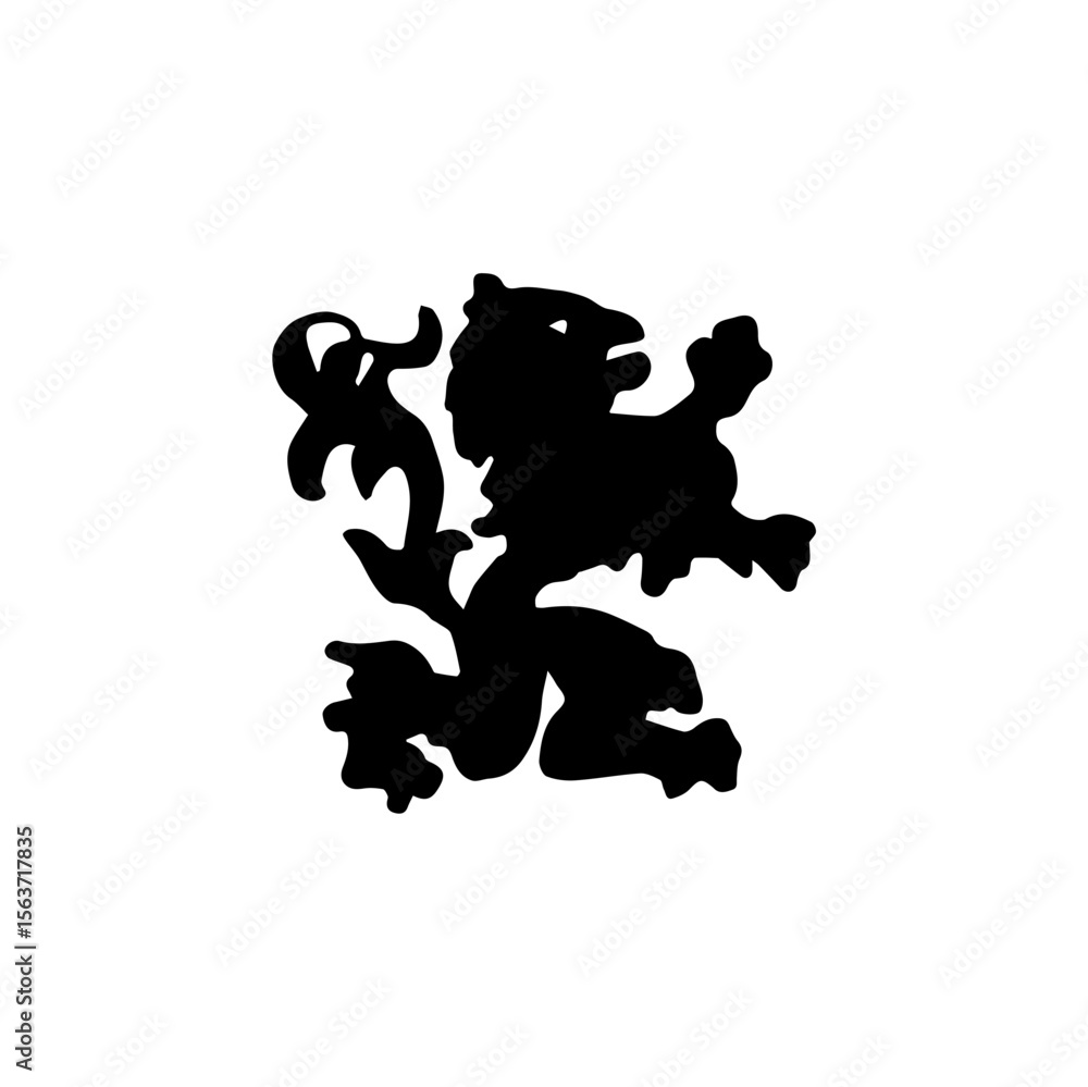 Fototapeta premium silhouettes with heraldic motifs in black Vector