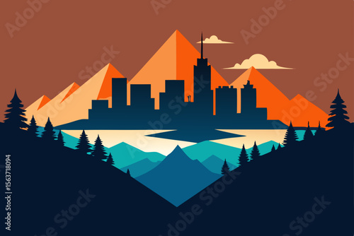 silhouette of a city