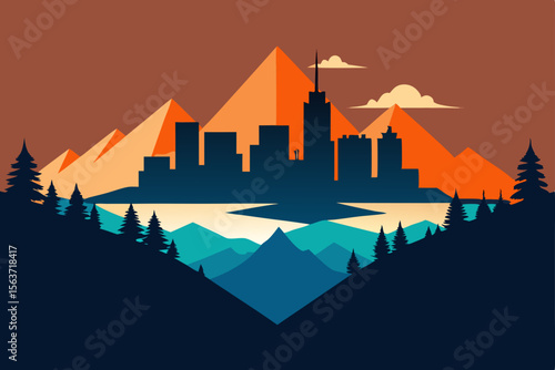 silhouette of a city