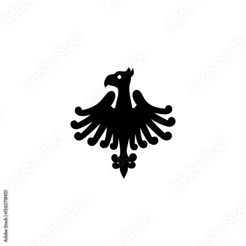 silhouettes with heraldic motifs in black Vector