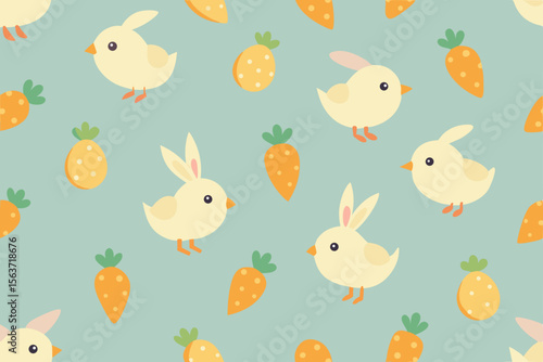 easter seamless pattern with rabbits