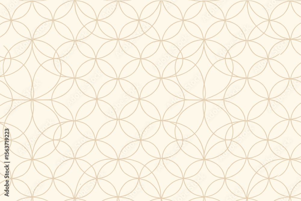 Fototapeta premium Minimalist seamless pattern with overlapping beige circles