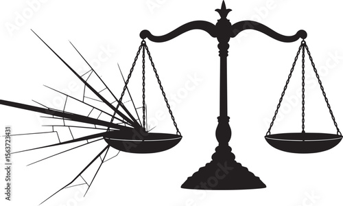 Broken Scales of Justice Injustice Corruption Icon