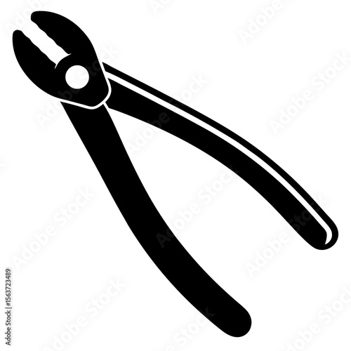 black and white pliers on white background