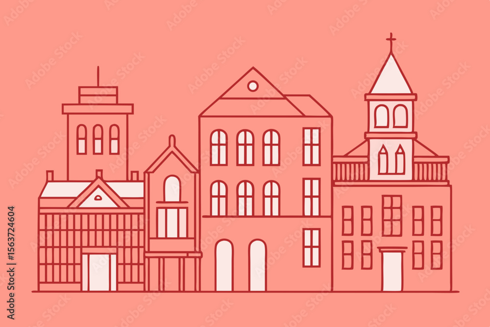 Fototapeta premium vector illustration of a city