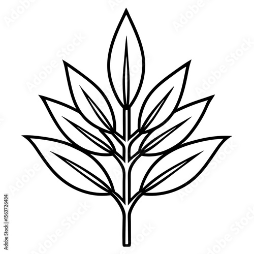 Natural Plant Icon Vector | Generative AI & Linocut Silhouette Design