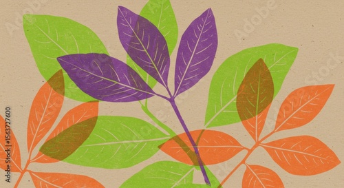 Seamless vector pattern of colorful abstract floral leaves, perfect for an autumn nature design or spring wallpaper decoration