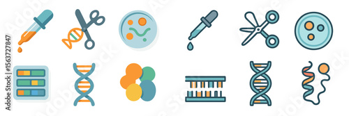 Visual representation of genetic research tools and concepts in a modern scientific setting