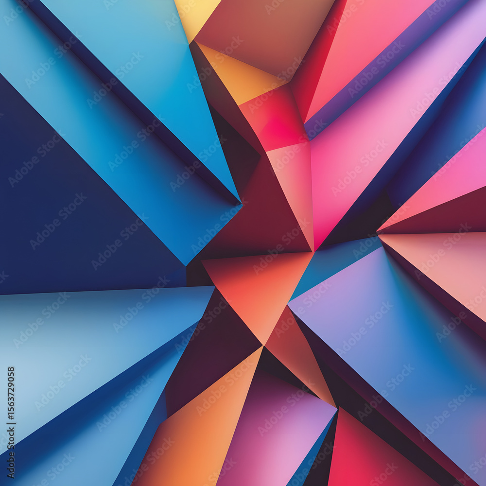 Vibrant 3D Geometric Paper Art: Colorful Abstract Design for Modern Wall Decor Vibrant 3D Geometric Paper Art: Colorful Abstract Design for Modern Wall Decor
