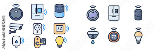 Smart home devices showcase innovative technology for modern living in a sleek layout