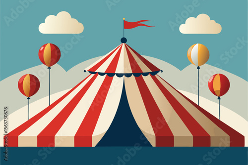 circus poster with balloons
