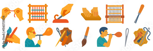 Diverse crafting activities showcasing hands-on skills and creativity in various artistic mediums