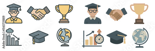 Graduation celebration with awards and partnerships in education settings during daytime event