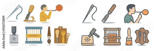 Creative workshop showcasing various crafting tools and techniques for artistic expression during a hands-on session