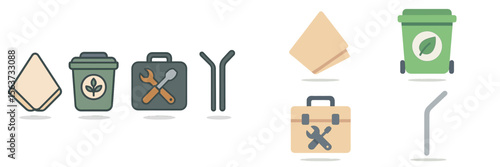 Sustainable tools and practices for waste management and eco-friendly living in a modern setting