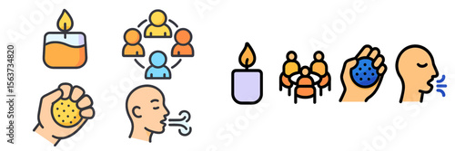 Creative wellness activities promoting relaxation and mindfulness through breathing exercises and group discussions