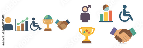 Visual representation of teamwork and achievement in an inclusive environment