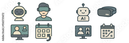 Exploring virtual reality and artificial intelligence through digital illustrations in a technological setting