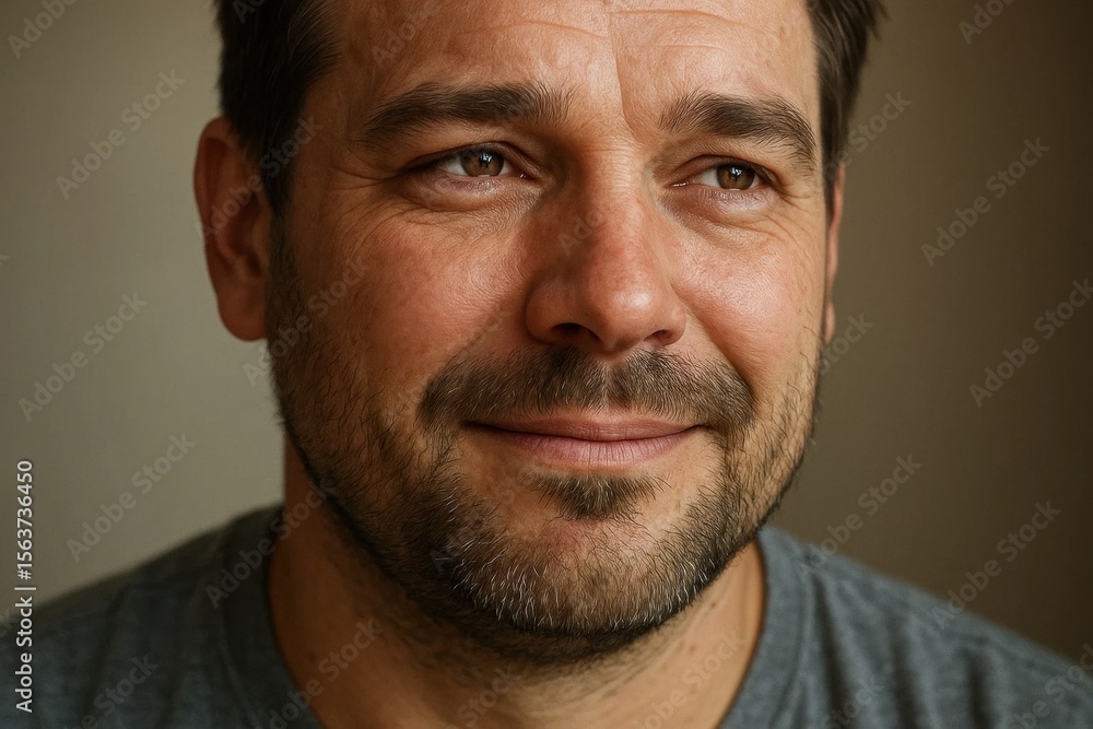 Fototapeta premium A close up of a man with a beard smiling