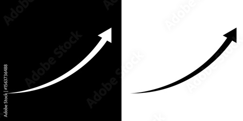 Black and white curve arrow icon. flat style. arrow icon for your web site design, logo, app, UI.