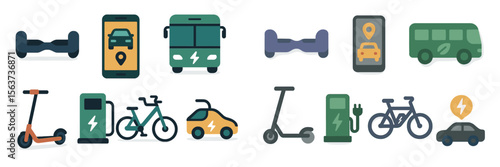 Electric transportation options and charging stations designed for urban mobility in modern cities