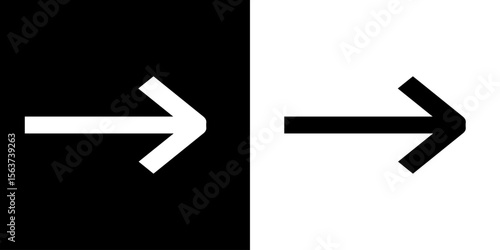 Black and white arrow right side direction.