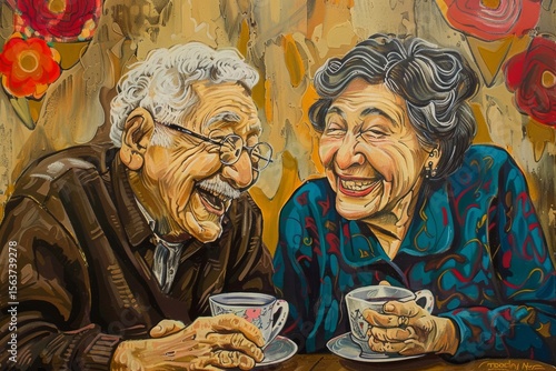 Portrait of a jovial latino couple in their 80s having a romantic date