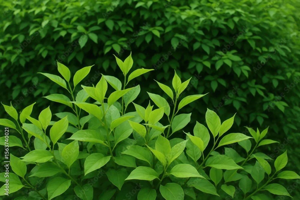 Fototapeta premium A close up of a bush with green leaves