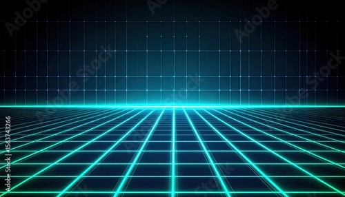 Futuristic Neon Grid Background