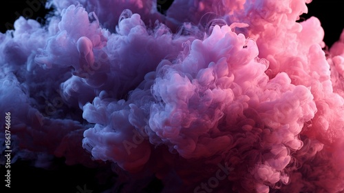 Mystical cloud of ethereal smoke with shades of pink and purple gradient