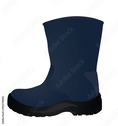 Blue rubber boots. vector illustration	