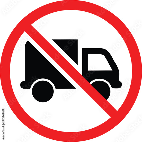 no truck sign vector illustration