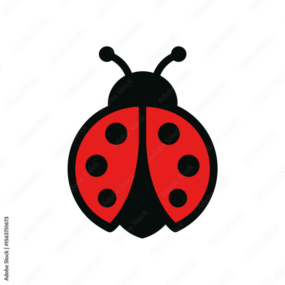 Obraz premium A vibrant ladybug illustration showcasing its iconic red and black spotted shell, capturing the essence of nature's tiny wonders. vector illustration