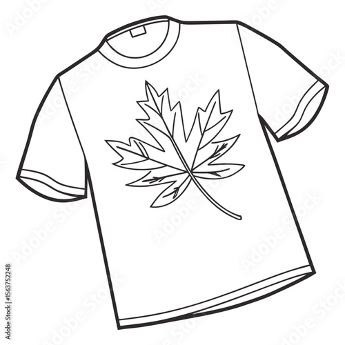 White t-shirt with a clean leaf symbol, representing nature, simplicity, and eco-friendliness.