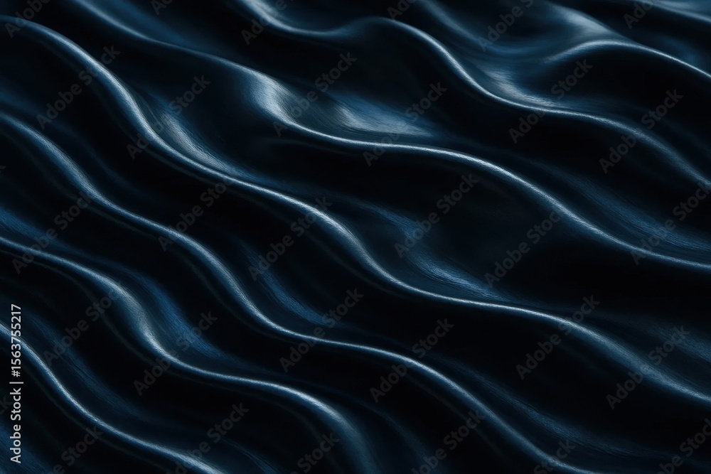 Obraz premium a close up of a dark blue fabric with wavy lines