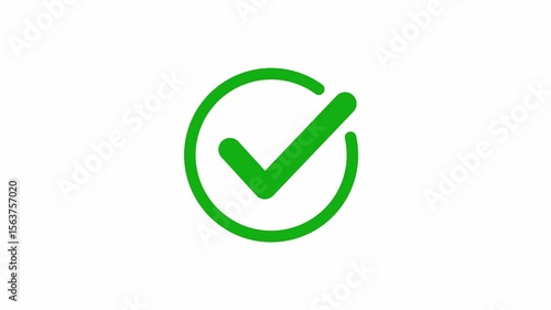 smooth green check mark animation that symbolizes approval, success, or task completion. Perfect for use in mobile apps, websites, tutorials, infographics, and business presentation