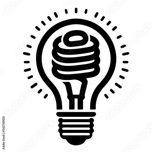 Vintage Light Bulb with Spiral Filament – Minimal Line Art SVG