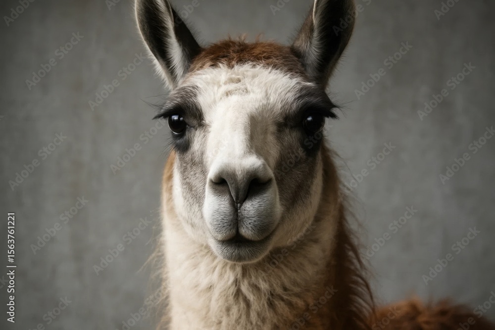 Fototapeta premium A close up of a llama looking at the camera